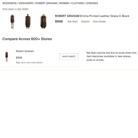 NEW Lambskin Leather Perforated Dress,- Robert Graham, Size 6 - Picture 6 of 16